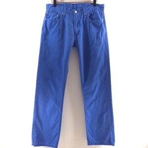Levi's Men Pants 514 Straight Fit W34 L32 Royal Blue Cotton Twill Chino 514-0725